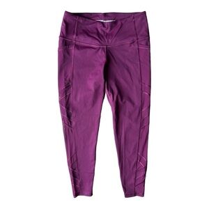 Victoria’s Secret Sport Knockout Maroon Mesh Panel Leggings Pockets, Medium